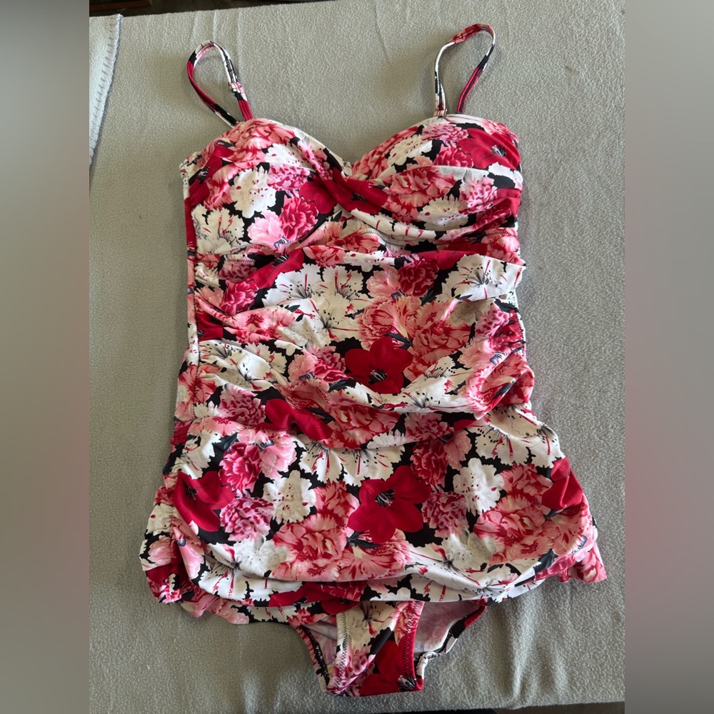 Floral Red and Pink Bathing suit